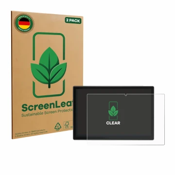 Parte frontal de un envase de producto con el logotipo de la marca ScreenLeaf. Al lado se muestra el dispositivo Antemper D115