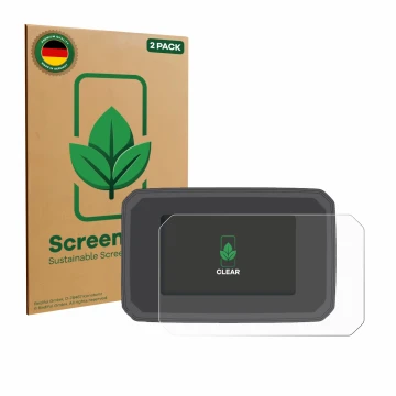 Parte frontal de un envase de producto con el logotipo de la marca ScreenLeaf. Al lado se muestra el dispositivo Honda Forza 7
