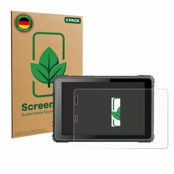 Parte frontal de un envase de producto con el logotipo de la marca ScreenLeaf. Al lado se muestra el dispositivo Geshem MTK687