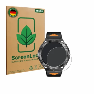 Parte frontal de un envase de producto con el logotipo de la marca ScreenLeaf. Al lado se muestra el dispositivo Rogbid Titan 
