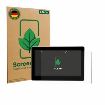 Parte frontal de un envase de producto con el logotipo de la marca ScreenLeaf. Al lado se muestra el dispositivo Victron Energ