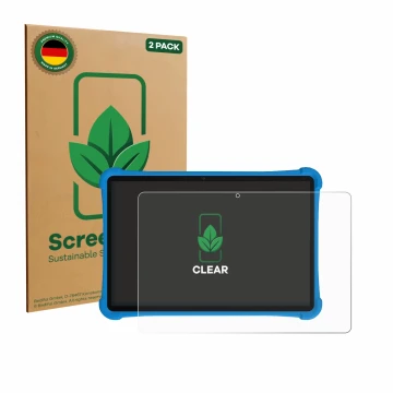 Parte frontal de un envase de producto con el logotipo de la marca ScreenLeaf. Al lado se muestra el dispositivo Alldocube iPl