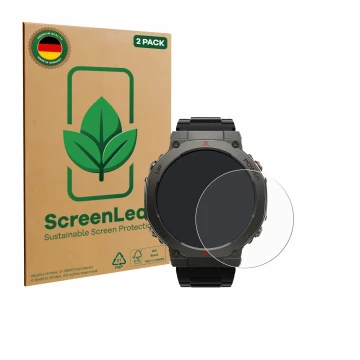 Parte frontal de un envase de producto con el logotipo de la marca ScreenLeaf. Al lado se muestra el dispositivo Xiaomi Black 