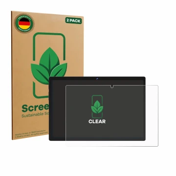 Parte frontal de un envase de producto con el logotipo de la marca ScreenLeaf. Al lado se muestra el dispositivo Biegedy B29 1