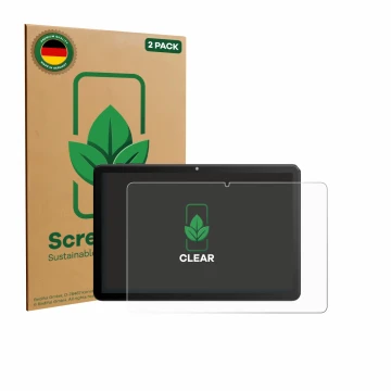 Parte frontal de un envase de producto con el logotipo de la marca ScreenLeaf. Al lado se muestra el dispositivo Rebecco Z50 1