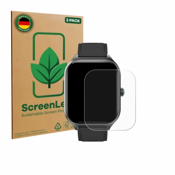 Parte frontal de un envase de producto con el logotipo de la marca ScreenLeaf. Al lado se muestra el dispositivo FORRLITE Smar