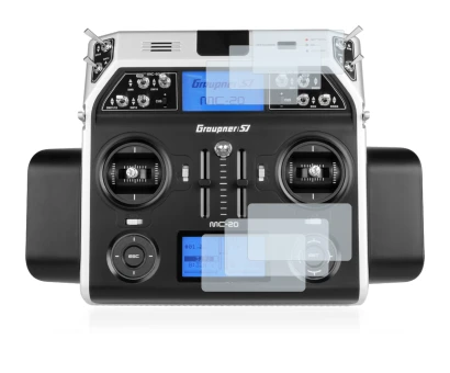 Imagen del dispositivo Graupner MC-20 HoTT con una amplia variedad de protectores de pantalla.