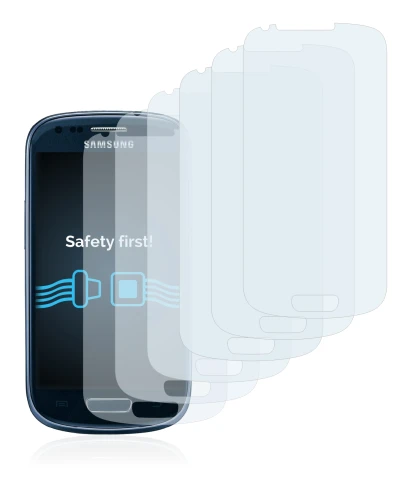 Imagen del dispositivo Samsung Galaxy S3 Mini I8190 con una amplia variedad de protectores de pantalla.
