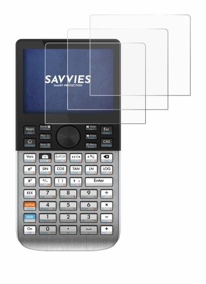 Imagen del dispositivo HP Prime con una amplia variedad de protectores de pantalla.