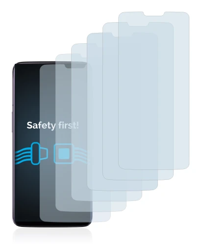 Imagen del dispositivo OnePlus 6 con una amplia variedad de protectores de pantalla.