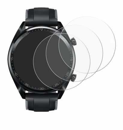Imagen del dispositivo Huawei Watch GT (46 mm) 2018 con una amplia variedad de protectores de pantalla.