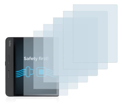 Imagen del dispositivo Kobo Forma con una amplia variedad de protectores de pantalla.