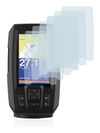 Imagen del dispositivo Garmin Striker Vivid 4cv con una amplia variedad de protectores de pantalla.