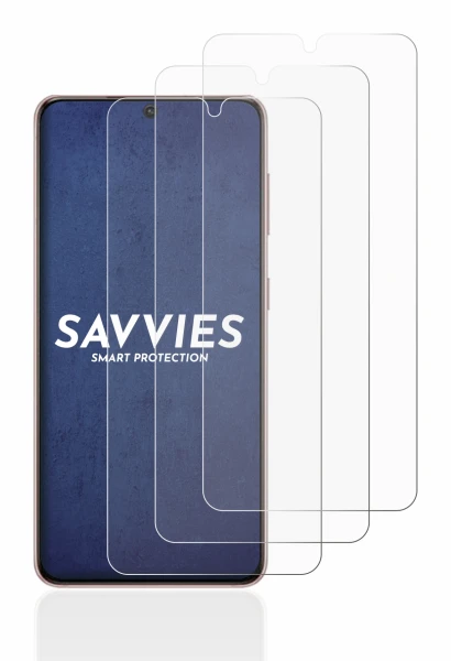 Imagen del dispositivo Samsung Galaxy S21 5G con una amplia variedad de protectores de pantalla.