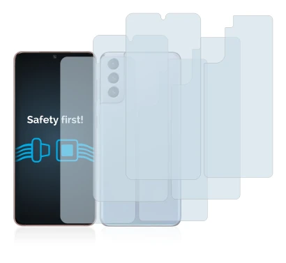 Imagen del dispositivo Samsung Galaxy S21 5G (Frontal+Trasero) con una amplia variedad de protectores de pantalla.