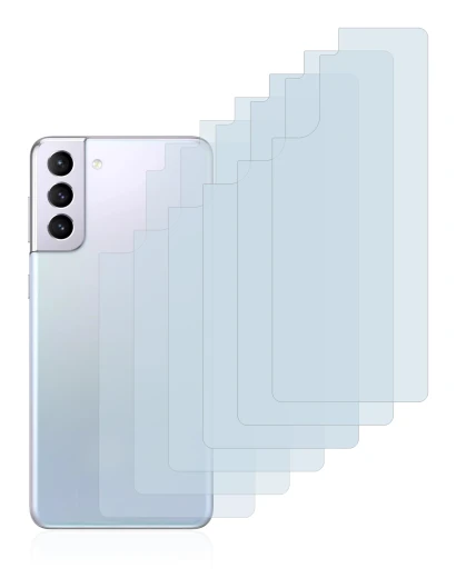 Imagen del dispositivo Samsung Galaxy S21 5G (Trasero) con una amplia variedad de protectores de pantalla.