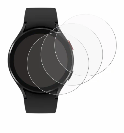 Imagen del dispositivo Samsung Galaxy Watch 4 (44mm) con una amplia variedad de protectores de pantalla.