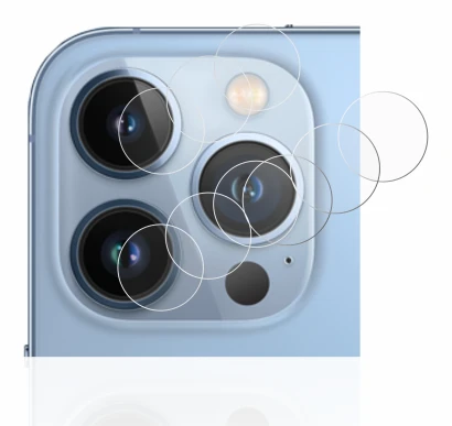 Imagen del dispositivo Apple iPhone 13 Pro (SÓLO Cámara) con una amplia variedad de protectores de pantalla.