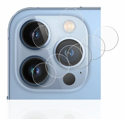 Imagen del dispositivo Apple iPhone 13 Pro Max (SÓLO Cámara) con una amplia variedad de protectores de pantalla.