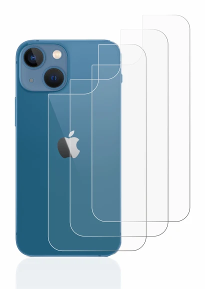 Imagen del dispositivo Apple iPhone 13 mini (Trasero) con una amplia variedad de protectores de pantalla.