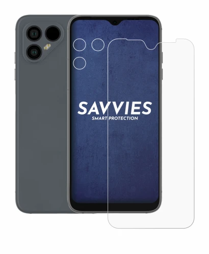 Imagen del dispositivo Fairphone 4 (Frontal+Cámara) con una amplia variedad de protectores de pantalla.