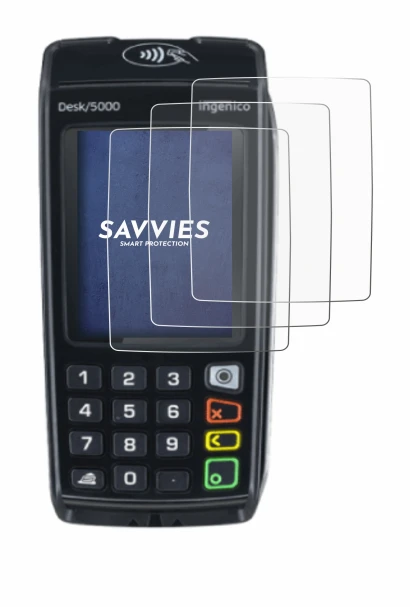 Imagen del dispositivo ingenico Desk/5000 con una amplia variedad de protectores de pantalla.