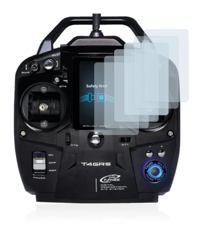 Imagen del dispositivo Futaba T4GRS con una amplia variedad de protectores de pantalla.