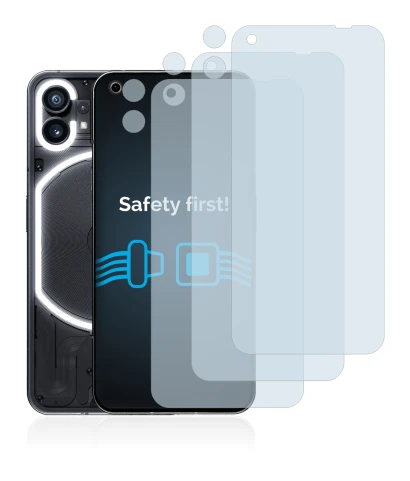 Imagen del dispositivo Nothing Phone (1) (Frontal+Cámara) con una amplia variedad de protectores de pantalla.