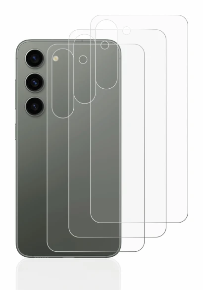 Imagen del dispositivo Samsung Galaxy S23 (Trasero) con una amplia variedad de protectores de pantalla.