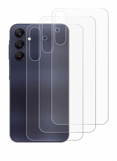 Imagen del dispositivo Samsung Galaxy A25 5G (Trasero) con una amplia variedad de protectores de pantalla.