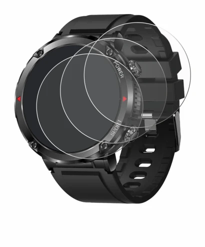 Imagen del dispositivo LIGE Smartwatch 1.6" con una amplia variedad de protectores de pantalla.