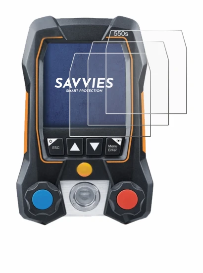 Imagen del dispositivo Testo 550s con una amplia variedad de protectores de pantalla.