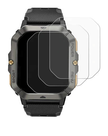 Imagen del dispositivo Banlvs Smartwatch 2.02" con una amplia variedad de protectores de pantalla.