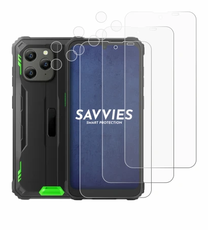 Imagen del dispositivo Blackview BV5300 Plus (Frontal+Cámara) con una amplia variedad de protectores de pantalla.