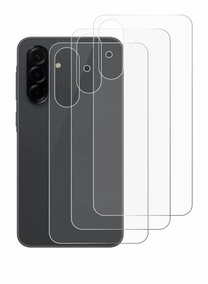 Imagen del dispositivo Samsung Galaxy A36 5G (Trasero) con una amplia variedad de protectores de pantalla.