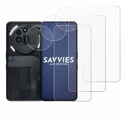 Imagen del dispositivo Nothing Phone (3a) Pro (Frontal+Cámara) con una amplia variedad de protectores de pantalla.