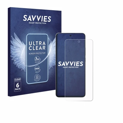 Parte frontal de un envase de producto con el logotipo de la marca Savvies. Al lado se muestra el dispositivo OnePlus Nord CE 