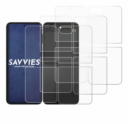 Imagen del dispositivo Samsung Galaxy Z Flip 7 FE (Frontal+Trasero) con una amplia variedad de protectores de pantalla.