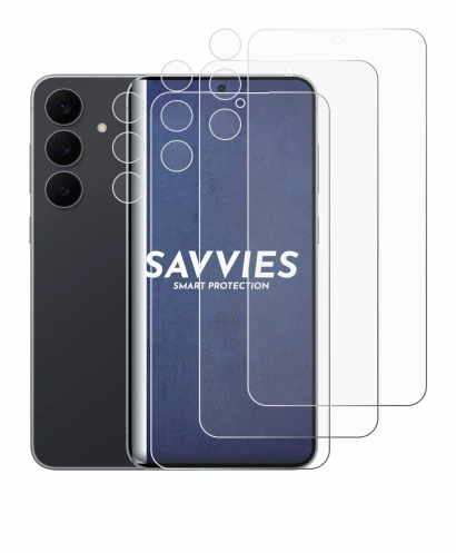 Imagen del dispositivo Samsung Galaxy S25 FE (Frontal+Cámara) con una amplia variedad de protectores de pantalla.