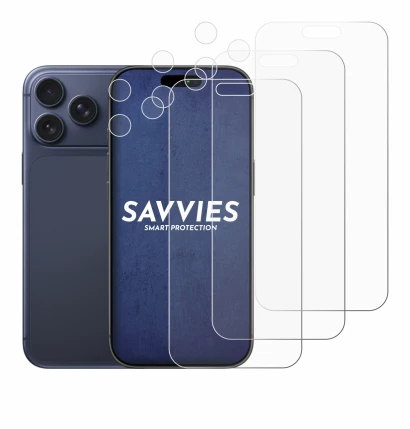 Imagen del dispositivo Apple iPhone 17 Pro Max (Frontal+Cámara) con una amplia variedad de protectores de pantalla.