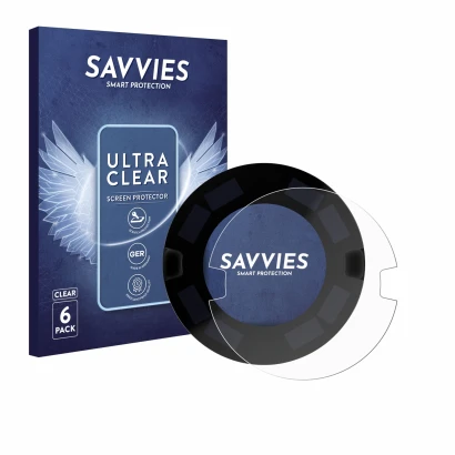 Parte frontal de un envase de producto con el logotipo de la marca Savvies. Al lado se muestra el dispositivo OOONO P-DISC NO3