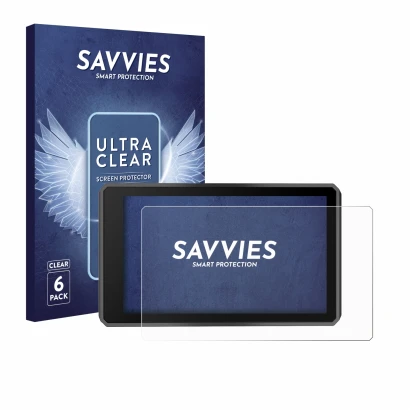 Parte frontal de un envase de producto con el logotipo de la marca Savvies. Al lado se muestra el dispositivo Garmin zumo XT3 