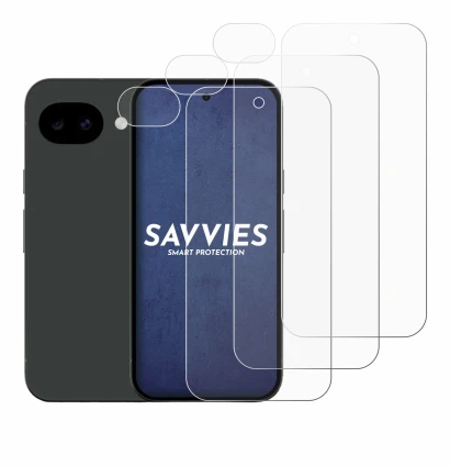 Imagen del dispositivo Google Pixel 10a (Frontal+Cámara) con una amplia variedad de protectores de pantalla.