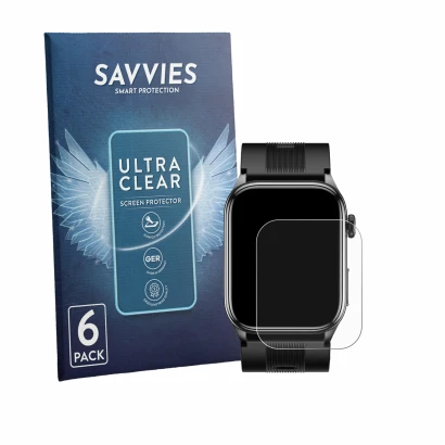 Parte frontal de un envase de producto con el logotipo de la marca Savvies. Al lado se muestra el dispositivo Knauermann Pro 4