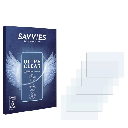 Parte frontal de un envase de producto con el logotipo de la marca Savvies. Al lado está el protector de pantalla correspondie