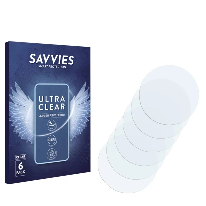 Parte frontal de un envase de producto con el logotipo de la marca Savvies. Al lado está el protector de pantalla correspondie
