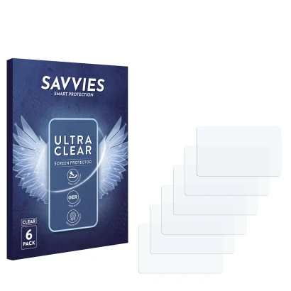 Parte frontal de un envase de producto con el logotipo de la marca Savvies. Al lado está el protector de pantalla correspondie