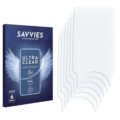 Parte frontal de un envase de producto con el logotipo de la marca Savvies. Al lado está el protector de pantalla correspondie