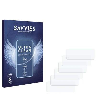 Parte frontal de un envase de producto con el logotipo de la marca Savvies. Al lado está el protector de pantalla correspondie