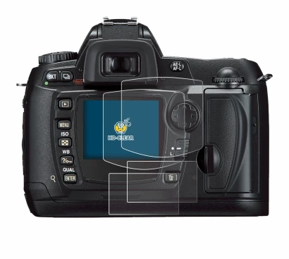 Imagen del dispositivo Nikon D70 con una amplia variedad de protectores de pantalla.